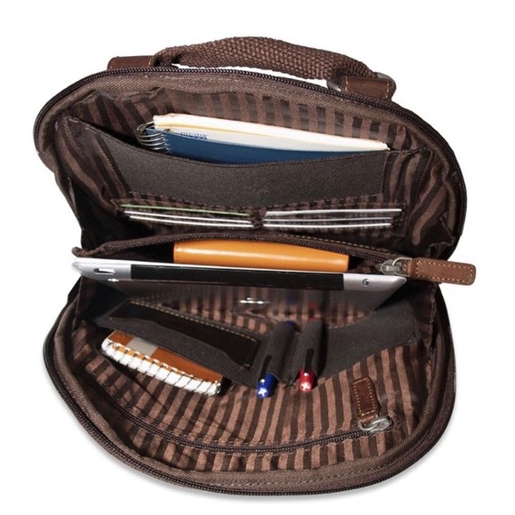 Jack Georges Voyager Convertible Backpack Crossbody Bag Brown - Picture 2 of 16